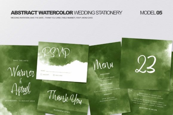Download Abstract Watercolor Wedding Stationery - Abstract Collection