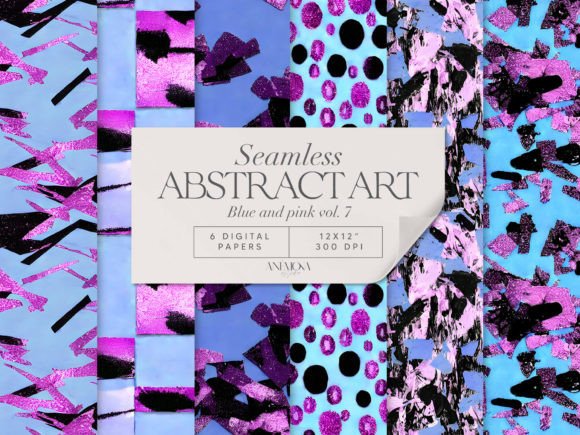 Download Blue and Pink Abstract Art Paper Pack - Abstract Collection