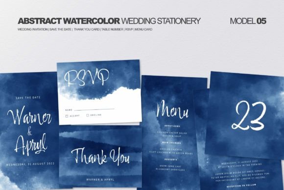 Download Abstract Watercolor Wedding Stationery - Abstract Collection