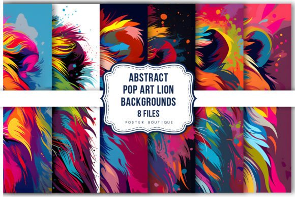Download Abstract Pop Art Lion Backgrounds Pack - Premium Bundle