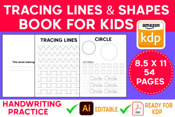 Download Tracing Lines and Shapes Book for KDP - Lines and shapes Collection
