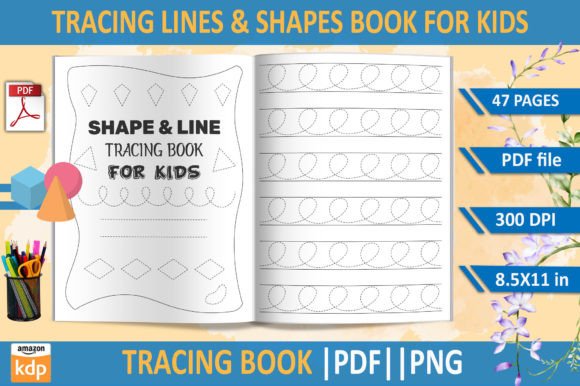 Download Tracing Lines and Shapes Book for Kids - Lines and shapes Collection