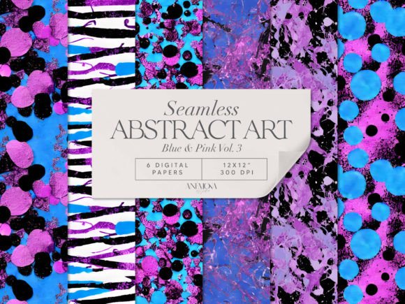 Download Blue and Pink Abstract Art Paper Pack - Abstract Collection