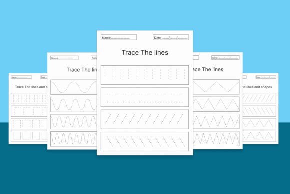 Download Lines and Shapes Tracing Kids Workbook - Lines and shapes Collection