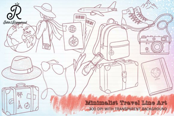 Download Minimalist Travel Line Art Clipart - Travel Collection