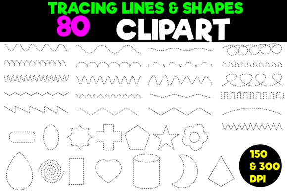 Download Tracing Lines and Shapes Clipart Set - Lines and shapes Collection