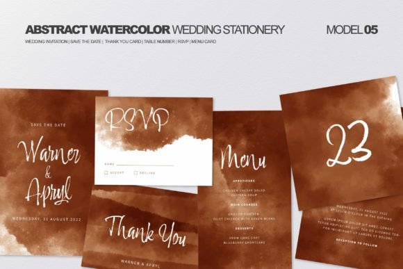 Download Abstract Watercolor Wedding Stationery - Abstract Collection