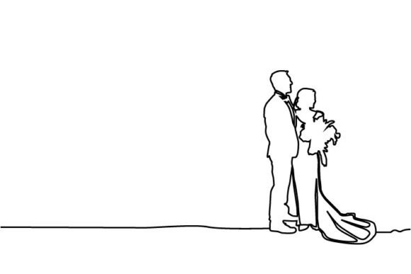 Download Abstract Line Art Couple Wedding Design - Abstract Collection