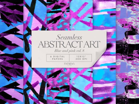 Download Blue and Pink Abstract Art Paper Pack - Abstract Collection