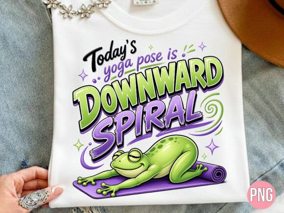 Download Yoga Frog Downward Spiral PNG Shirt - Spiral Collection