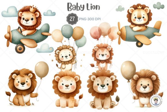 Download Lion and Baby Shower Earth Tone Color - Lion Collection