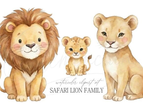 Download Safari Lion Family Clipart PNG Set - Premium Resources