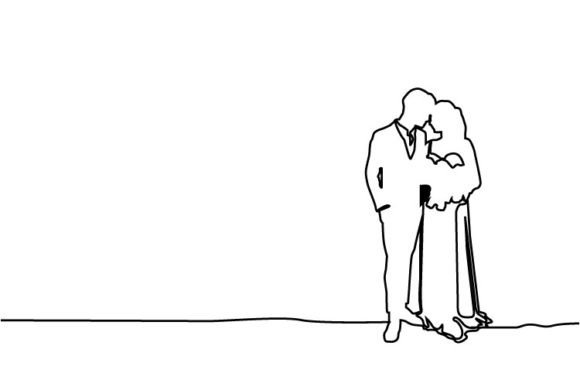 Download Abstract Line Art Couple Wedding Vector - Abstract Collection