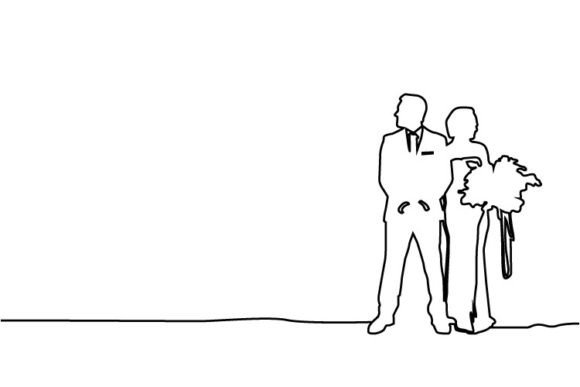 Download Abstract Line Art Couple Wedding Vector - Abstract Collection