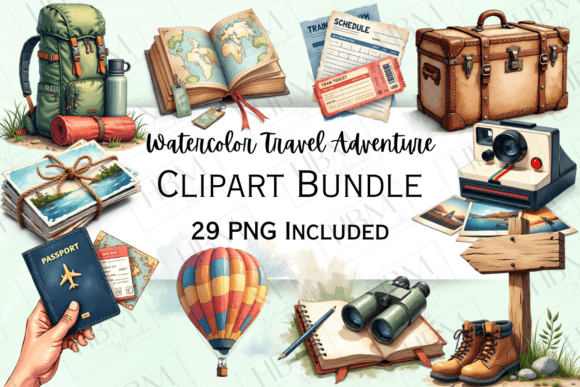 Download Watercolor Travel Clipart - Travel Collection
